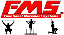 FMS Functional Movement Systems logo with silhouettes performing squat, hurdle step, and lunge